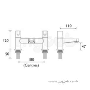 Bristan Brassware -  Design Utility Lever Bath Filler Cp