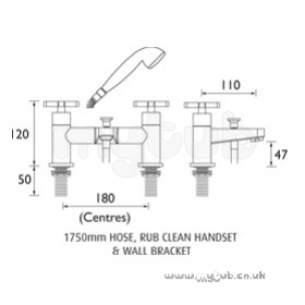 Bristan Brassware -  Design Utility Crosshead Bath Shower Mixer Cp