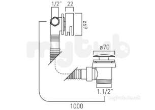 Vado Brassware -  Vado Push Type Bath Filler Waste Plus Overflw