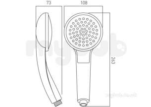 Vado Brassware -  Single Functn Shower Head Plus Lcd Display Of