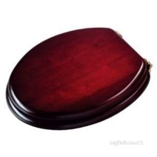 Croydex Bathroom Accessories -  Solid Wood Toilet Seat Mahogany/brass Wl515202