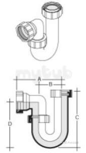 Marley 32mm Tubular Swivel Trap P Outlet Wpt3-w