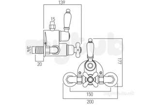 Vado Brassware -  Westbury W/m Expsd Thermo Shower Valve