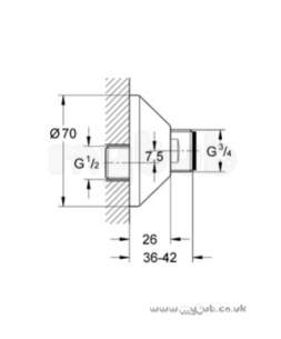 Grohe Parts and Spares -  Grohe S-union 1/2 Inch X 3/4 Inch 12001000