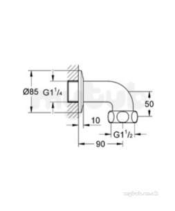 Grohe Parts and Spares -  Grohe Outlet Elbow 12436000