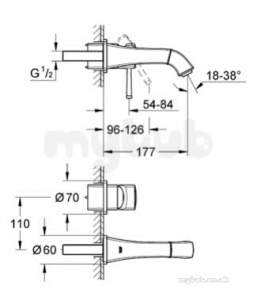 Grohe Spa Range -  Grohe Grandera Ohm Trimset Basn 2-h Wall 19929000