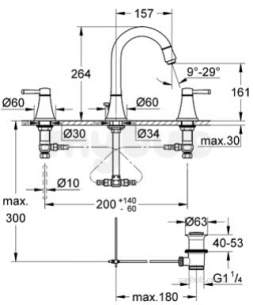 Grohe Spa Range -  Grandera 2hdl Basin 3-hole High Spout 20389ig0