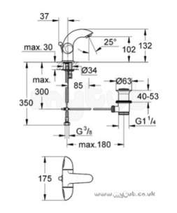 Grohe Tec Brassware -  Grohe Grohe Aria 21091 Basin Mixer 21091000