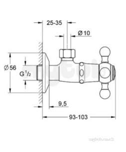 Grohe Tec Brassware -  Grohe 22007000 Sinfonia 3/8 Inch Angle Valve 22007000