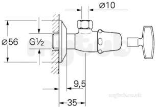 Grohe Tec Brassware -  Grohe 22917000 Angle Valve 22917000