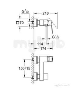 Grohe Shower Valves -  Grohe 23145 Eurocube Exposed Shower 23145000