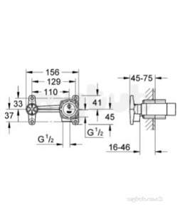 Grohe Spa Range -  Grohe Ohm Rough Inst Basin 2-h Wall 23319000