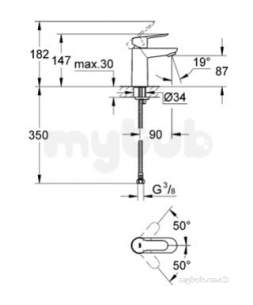 Grohe 23330 Bau Edge Basin Mixer 23330000