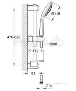 Grohe Shower Valves -  Grohe Euphoria Shower Set Massage 94l 27243001