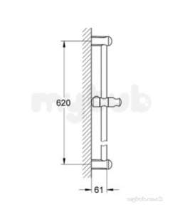 Grohe Shower Valves -  Grohe Tempesta Shower Rail 600mm Cp 27523000