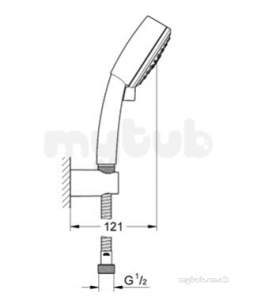 Grohe Shower Valves -  Tempesta Cosmo Wall Holder Set Iv Adj 27587000