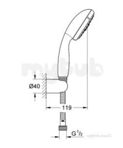 Grohe Shower Valves -  Tempesta Wall Hold Set Iv 94 L/m Adj 27602000