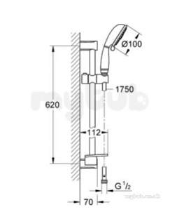 Grohe Shower Valves -  New Tempesta Rustic Wall Hold Set Iv Adj 27609000