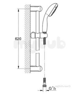 Grohe Shower Valves -  New Tempesta Rail Set Iv 600mm 27644000