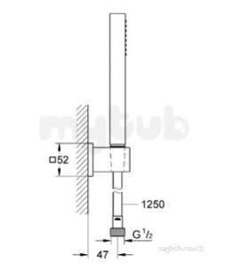 Grohe Shower Valves -  Grohe Euphoria Cube Wall Hold Set 94l/m 27703000