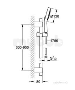 Grohe Shower Valves -  Power And Soul Cosmo 130 Handset 900 Rail 27733000