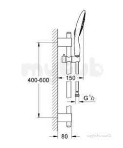 Grohe Shower Valves -  Grohe Power And Soul 160 Handset 600 Rail 27747000