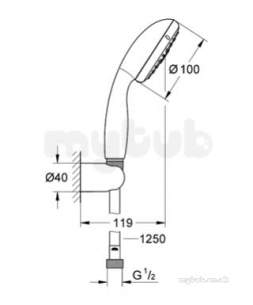 Grohe Shower Valves -  Tempesta Wall Holder Set Iii Non- Adj 27799000