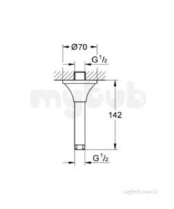 Grohe Spa Range -  Grohe Rsh Grandera Shower Arm 142mm 27978000