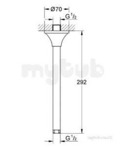 Grohe Spa Range -  Grohe Rsh Grandera Shower Arm 292mm 27982ig0