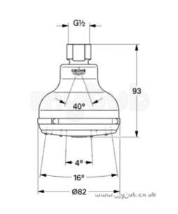 Grohe Shower Valves -  Grohe Relexa Plus 28270 Exq Shower Head Cp 28270000