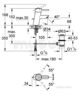 Grohe Tec Brassware -  Grohe Concetto Basin Mixer 3220400e