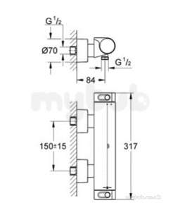 Grohe Shower Valves -  Grotherm 2000 New Thm Shower Exposed 34169001