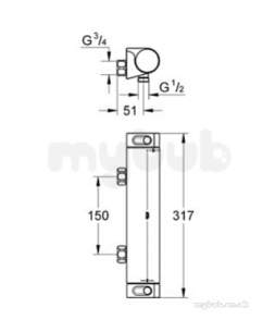 Grohe Shower Valves -  Grotherm 2000 New Exposed Valve Only 34170001