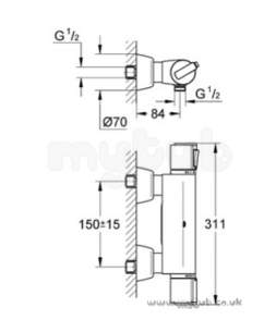 Grohe Shower Valves -  Grohe G2000 34216 Therm Univ Exp S/mixer Cp 34216000