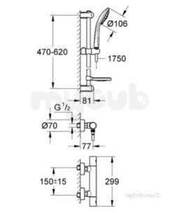 Grohe Shower Valves -  Grohe Grt 1000c Shower And Massage Set 600 34286001