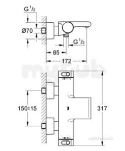 Grohe Shower Valves -  Grotherm 2000 New Bsm Wall Mounted 34466001