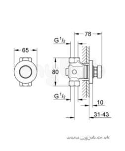 Grohe Shower Valves -  Contrpress 36192 1/2 Inch T/flow Shower Conc 36192000