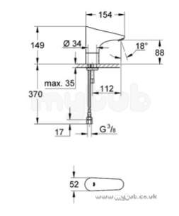 Grohe Shower Valves -  Grohe Europlus E 36208 Infra-red Basin Tap 36208000