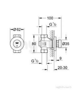 Grohe Euroecocs Self-closing Conc Shower 36268000