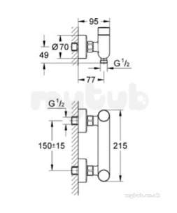 Grohe Tec Brassware -  E/smart Cosmo 36320 Self Close Shower Mixer 36320000