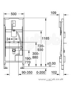 Grohe Commercial Products -  Rapid Sl 38511 1 2m Urinal Frame Radar 38511000