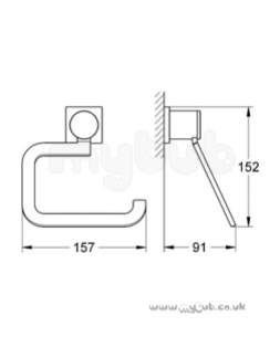 Grohe Tec Brassware -  Grohe Allure 40279000 Toilet Roll Holder