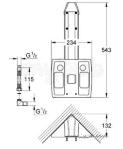 Grohe Shower Valves -  Grohe Aquatower 2000 45134 Cnr Mount Set 45134000