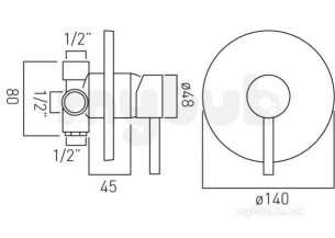 Vado Brassware -  Zoo Conc Shower Vlv Single Lvr Wall Mountd