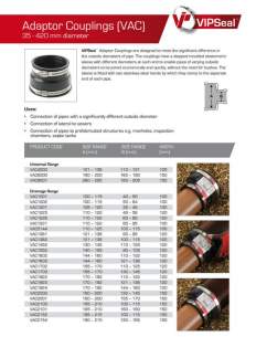 Flex Seal Plumbing Couplings -  Vipseal Universal Adaptor Coupling 110-136mm