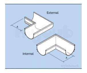 Alumasc Rainwater Products -  A/line Deep 110x85 90 Deg Angle Ext