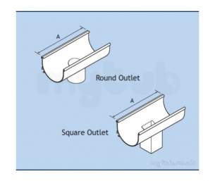 Alumasc Rainwater Products -  A/line Deep 110x85mm Run O/let Rnd 63mm