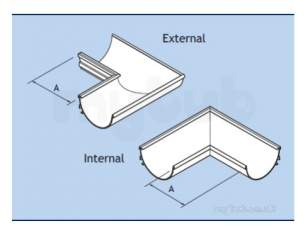 Alumasc Rainwater Products -  Half Rd 100x50mm 90d Ang Ext Ehr10/ea90a