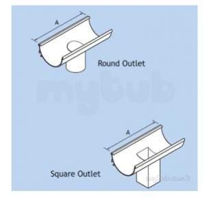 Alumasc Rainwater Products -  Half Rd 100 X50mm Run Outlet Ehr10/so43a