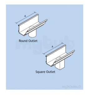 Alumasc Rainwater Products -  Moulded 160x100mm Run Outlet Emg16/so43a